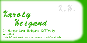 karoly weigand business card